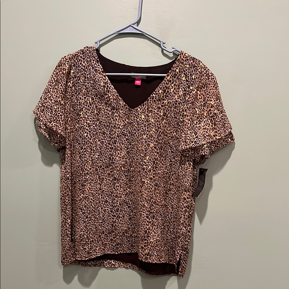 Leopard Print V-Neck Women's Top